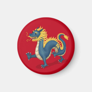 Chinesischer Zodiac Dragon Astrologie Schild Rot Magnet