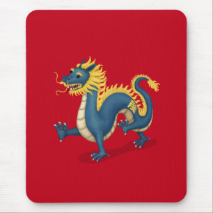 Chinesischer Zodiac Dragon Astrologie Schild Rot Mousepad