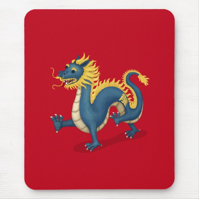 Chinesischer Zodiac Dragon Astrologie Schild Rot Mousepad (Vorne)