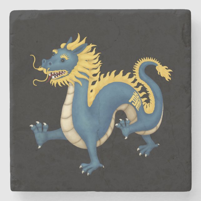 Chinesischer Zodiac Dragon Niedlich Astrologie Sch Steinuntersetzer (Vorderseite)
