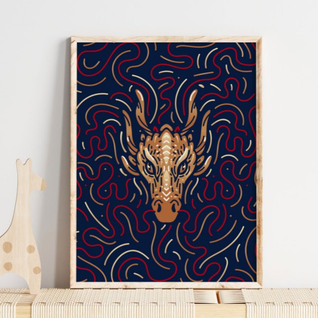 Chinesischer Zodiac Dragon | Zodiac Digital Print Poster (Von Creator hochgeladen)