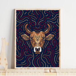 Chinesischer Zodiac Ox | Zodiac Digital Print Poster