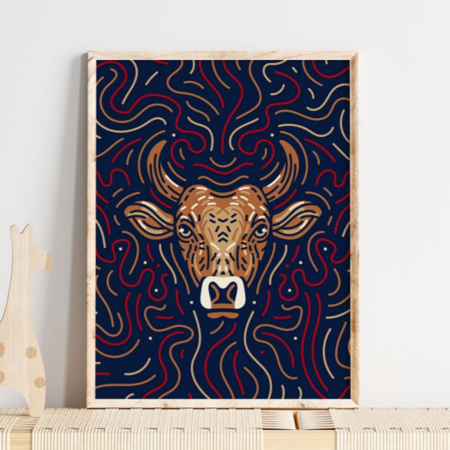 Chinesischer Zodiac Ox | Zodiac Digital Print Poster (Von Creator hochgeladen)
