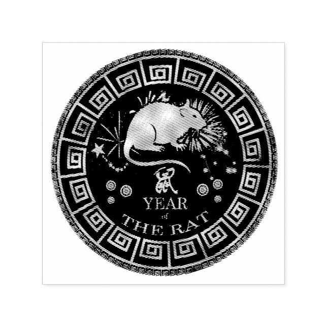 Chinesischer Zodiac Rat-ID542 Permastempel (Design)