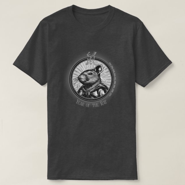 Chinesischer Zodiac "Rat" T-Shirt (Design vorne)