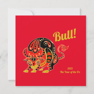 Chinesischer Zodiak - Jahr des Ochsen Karte
