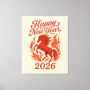Chinesisches 2026 Feuerpferd Leinwanddruck
