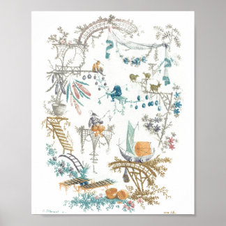 Chinesisches Arabesque-Poster Poster