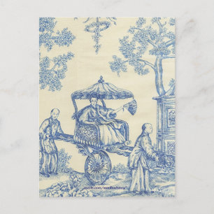 Chinesisches Blau Toile Postkarte