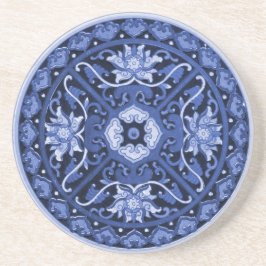 Chinesisches Blau und Weiß Mandala Getränkeuntersetzer