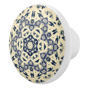 Chinesisches Blaues Delft ~ Vögel & Bienen ~ * ~ Keramikknauf