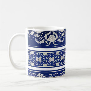 Chinesisches Blumenblau: Vintage Wasserfarbengrenz Kaffeetasse