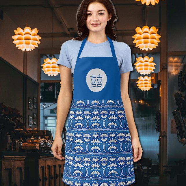 Chinesisches Blumenglück - Doppeltes Glück Schürze (Von Creator hochgeladen)