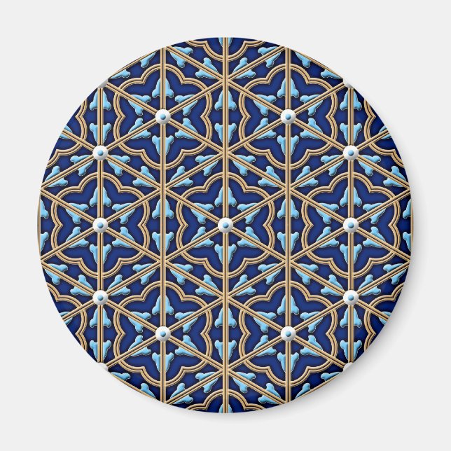 Chinesisches Blumenmuster Magnet (Vorne)