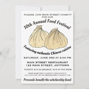 Chinesisches Dim Sum Shumai Dumplings Food Festiva Einladung