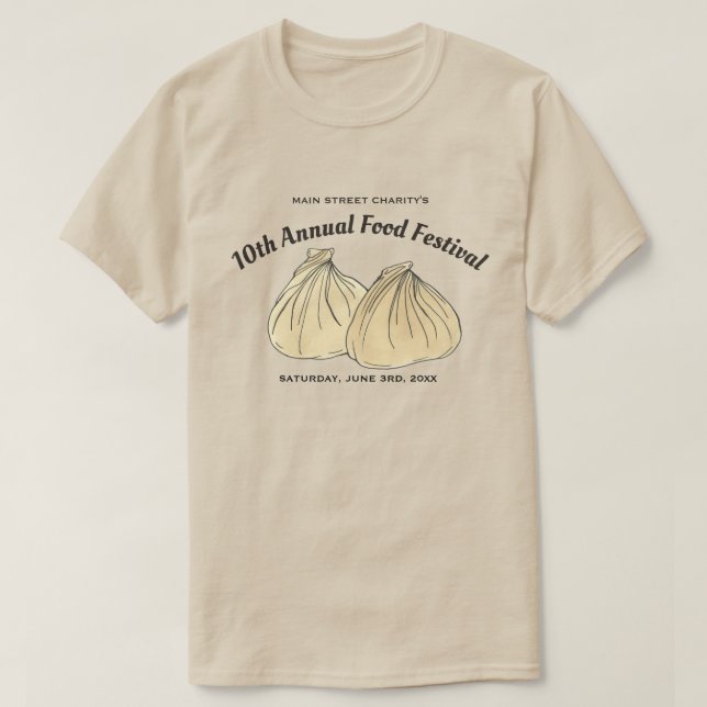 Chinesisches Dim Sum Shumai Dumplings Food Festiva T-Shirt (Design vorne)