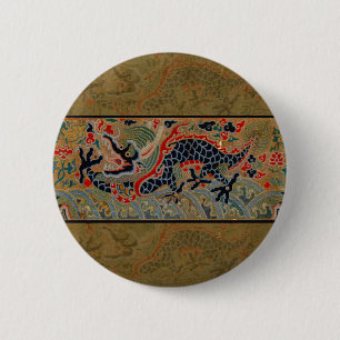 Chinesisches Drachen-Symbol Antiquität Asiatisch Button