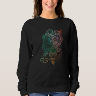Chinesisches Drachen-Tattoo Retro Vintage asiatisc Sweatshirt