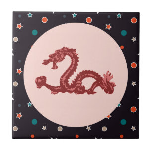 Chinesisches Drachensternmuster Fantasy-Kunst Fliese