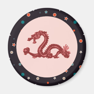 Chinesisches Drachensternmuster Fantasy-Kunst Magnet