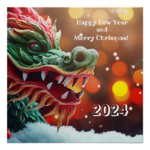 chinesisches Drachensymbol 2024 Poster