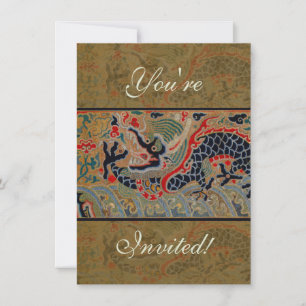 Chinesisches Drachensymbol Antiasiatisch Einladung