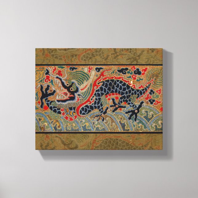 Chinesisches Drachensymbol Antiasiatisch Leinwanddruck (Vorderseite)