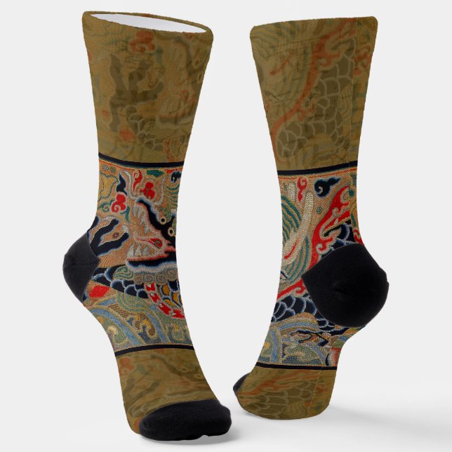 Chinesisches Drachensymbol Antiasiatisch Socken (Gewinkelt)