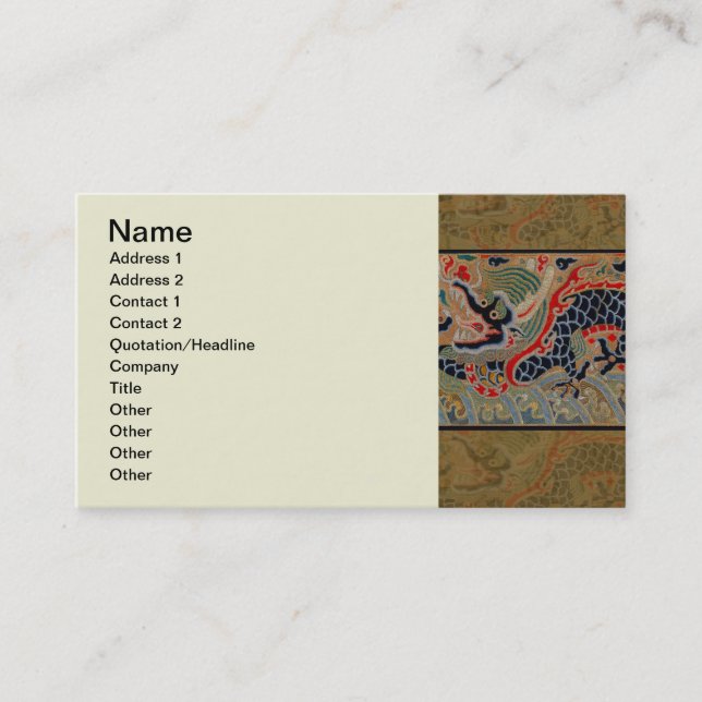 Chinesisches Drachensymbol Antiasiatisch Visitenkarte (Vorderseite)
