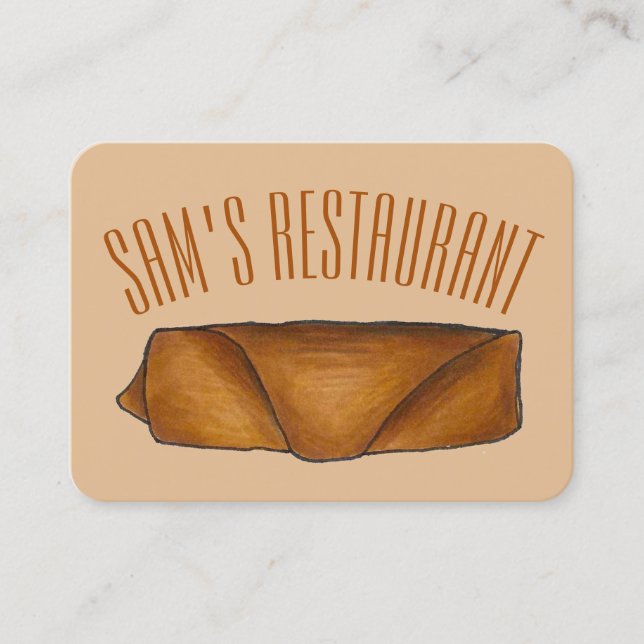 Chinesisches Ei Roll Eggroll Restaurant Koch Koch Visitenkarte (Vorderseite)