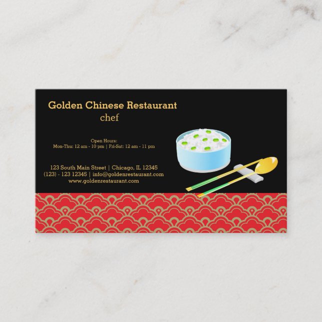 chinesisches Essen Visitenkarte (Vorderseite)
