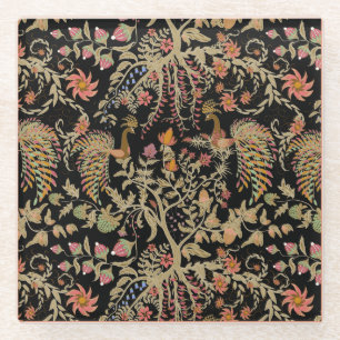 Chinesisches Feen-Blumen-Vogel-Muster Glasuntersetzer