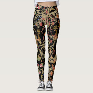 Chinesisches Feen-Blumen-Vogel-Muster Leggings