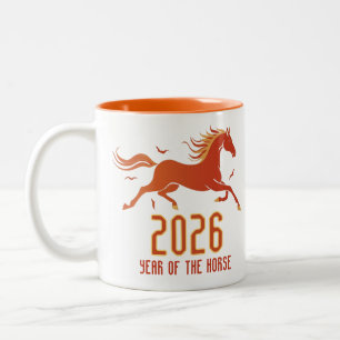 Chinesisches Feuerpferd Neujahr 2026  Zweifarbige Tasse