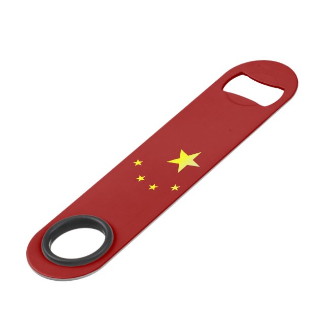 chinesisches Flaggenemblem Speed Flaschenöffner (Vorderseite Schrägansicht)