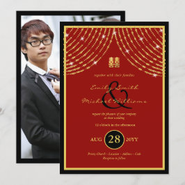 Chinesisches FOTO Hochzeit einladen Ampersand Einladung
