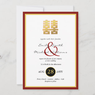 Chinesisches FOTO Hochzeit einladen Ampersand Einladung