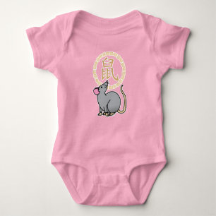 Chinesisches Geldmondrot der Ratte des neuen Baby Strampler