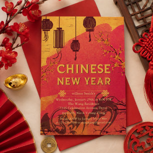 Chinesisches Gold Happy Montag Neujahr der Schlang Feiertagskarte