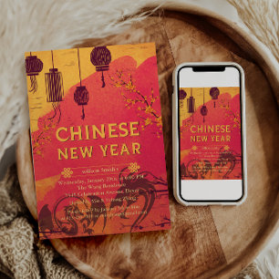 Chinesisches Gold Happy Montag Neujahr der Schlang Feiertagskarte