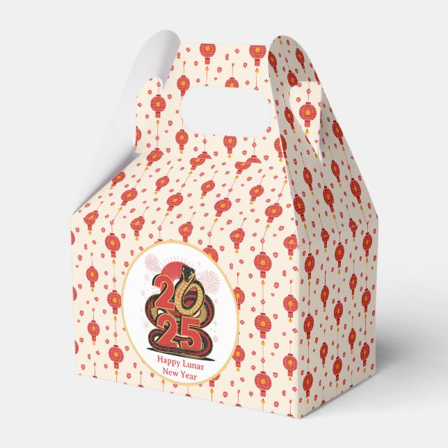 Chinesisches Gold Happy Montag Neujahr der Schlang Geschenkschachtel (Vorderseite)