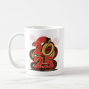 Chinesisches Gold Happy Montag Neujahr der Schlang Kaffeetasse