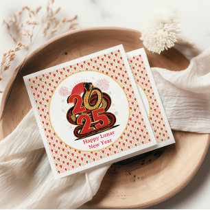 Chinesisches Gold Happy Montag Neujahr der Schlang Serviette
