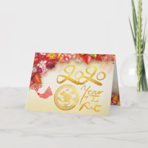 Chinesisches Gold Papezschnitt Rat 2020 Gruß C Feiertagskarte