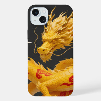 Chinesisches Gold Roter Drache Kunst Fantasy Desig iPhone 15 Plus Hülle