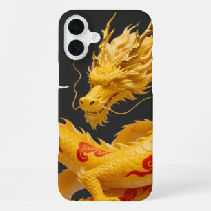 Chinesisches Gold Roter Drache Kunst Fantasy Desig iPhone 16 Plus Hülle