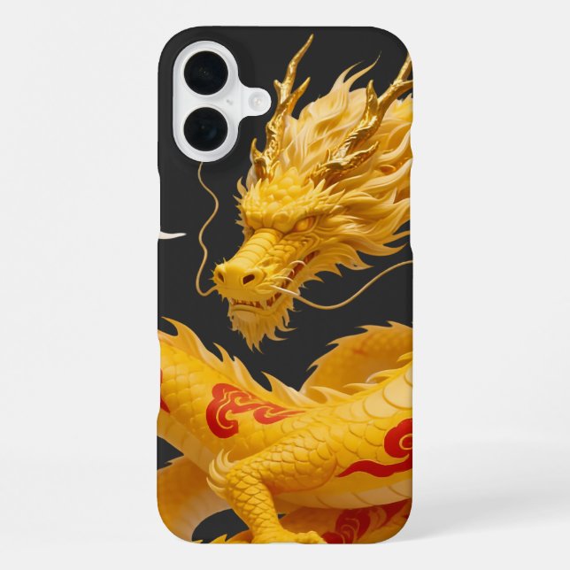 Chinesisches Gold Roter Drache Kunst Fantasy Desig iPhone Hülle (Rückseite)