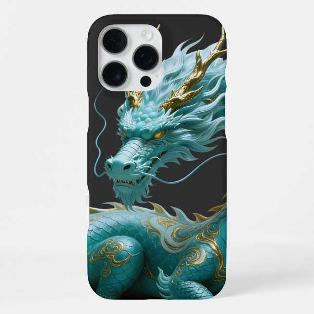 Chinesisches grünes Gold-Drache Kunst Fantasy-Desi iPhone Hülle (Rückseite)