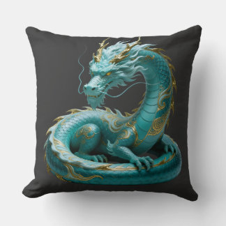 Chinesisches grünes Gold-Drache Kunst Fantasy-Desi Kissen