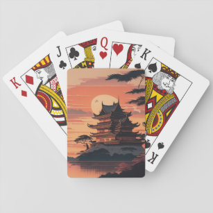 Chinesisches Haus im Fluss Spielkarten